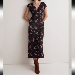 Madewell Wide V-Neck Midi Dress